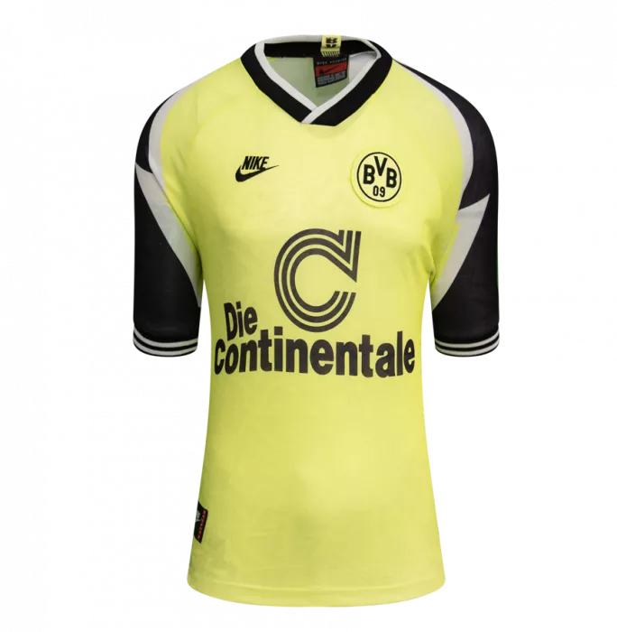 Icons Matthias Sammer Back Signed Borussia Dortmund 1995-96 Home Shirt In Hero Frame: Option 1