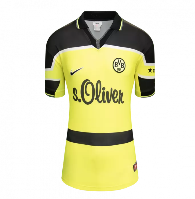 Icons Matthias Sammer Back Signed Borussia Dortmund 1997-98 Home Shirt In Hero Frame: Option 1
