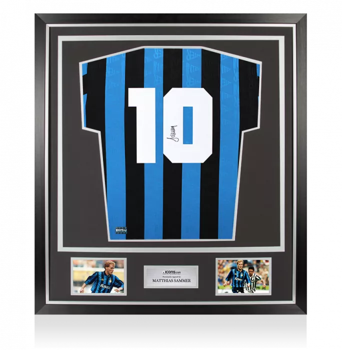 icons Matthias Sammer Back Signed Internazionale 1992-93 Home Shirt In Classic Frame