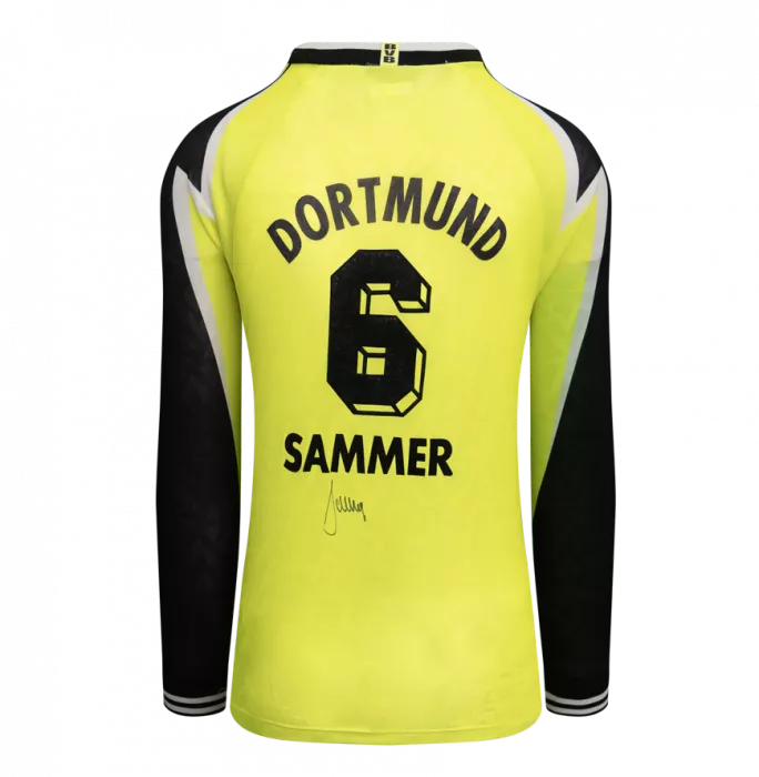 Icons Matthias Sammer Official Ballon D'Or™ Back Signed And Hero Framed Borussia Dortmund 1995-96 Home Shirt