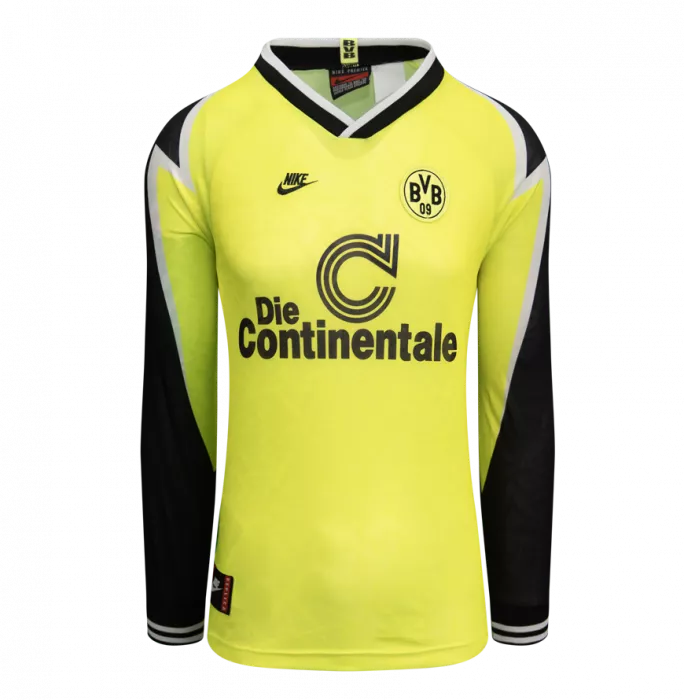 Icons Matthias Sammer Official Ballon D'Or™ Back Signed And Hero Framed Borussia Dortmund 1995-96 Home Shirt