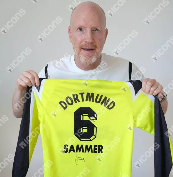 Icons Matthias Sammer Official Ballon D'Or™ Back Signed And Hero Framed Borussia Dortmund 1995-96 Home Shirt