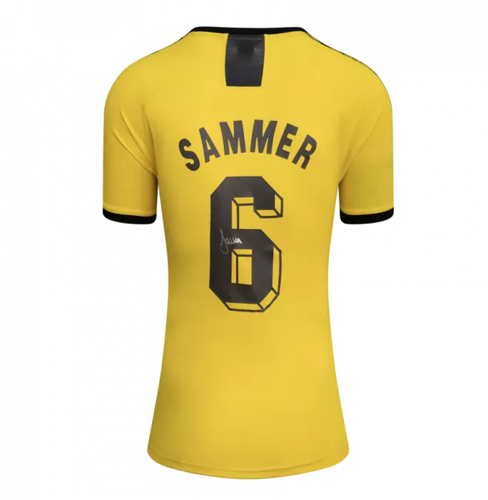 Icons Matthias Sammer Official UEFA Champions League Back Signed And Hero Framed Borussia Dortmund 2019-20 Home Shirt With Fan Style Number