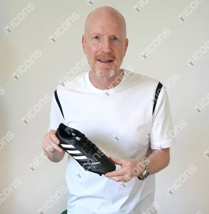 Icons Matthias Sammer Official UEFA Champions League Signed Adidas Boot In Photo Acylic Case: Option 1