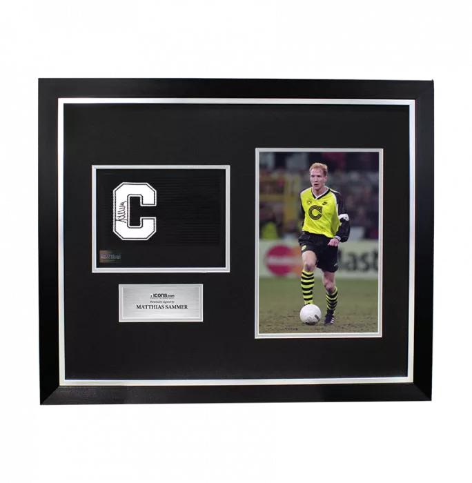 icons Matthias Sammer Signed and Framed Captain's Armband