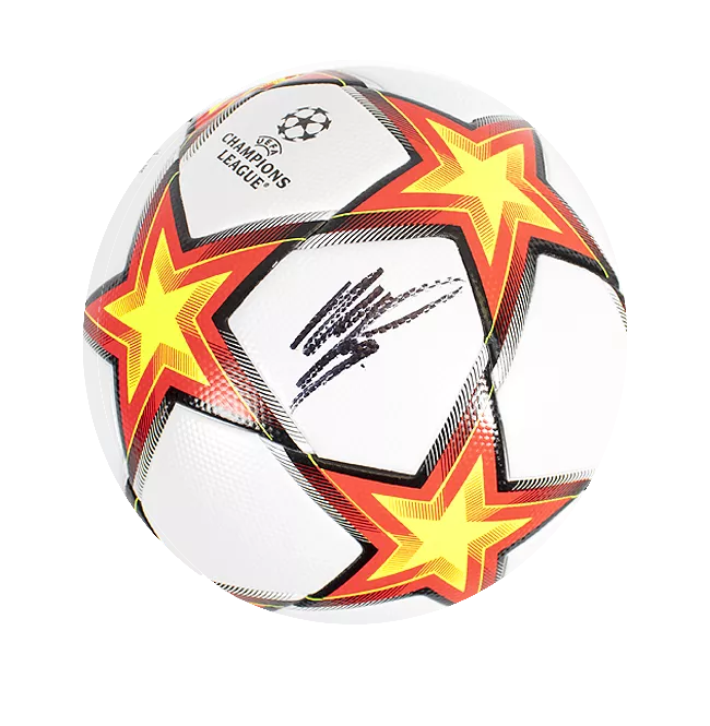 Icons Memphis Depay Signed UEFA Champions League Football In Acrylic Case