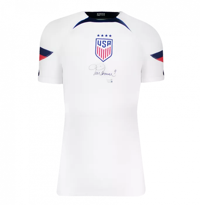 Icons Mia Hamm Front Signed USWNT 2023 Home Shirt In Hero Frame: Option 1
