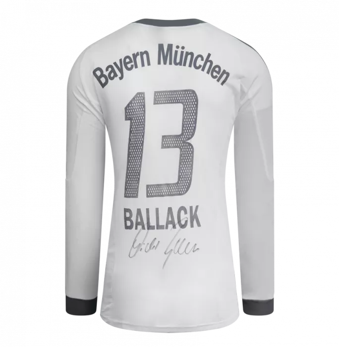 Icons Michael Ballack Back Signed FC Bayern Munich 2002-03 Away Shirt In Hero Frame: Option 1