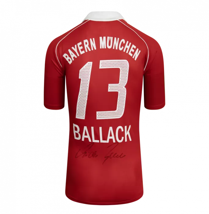 Icons Michael Ballack Back Signed FC Bayern Munich 2005-06 Home Shirt In Classic Frame