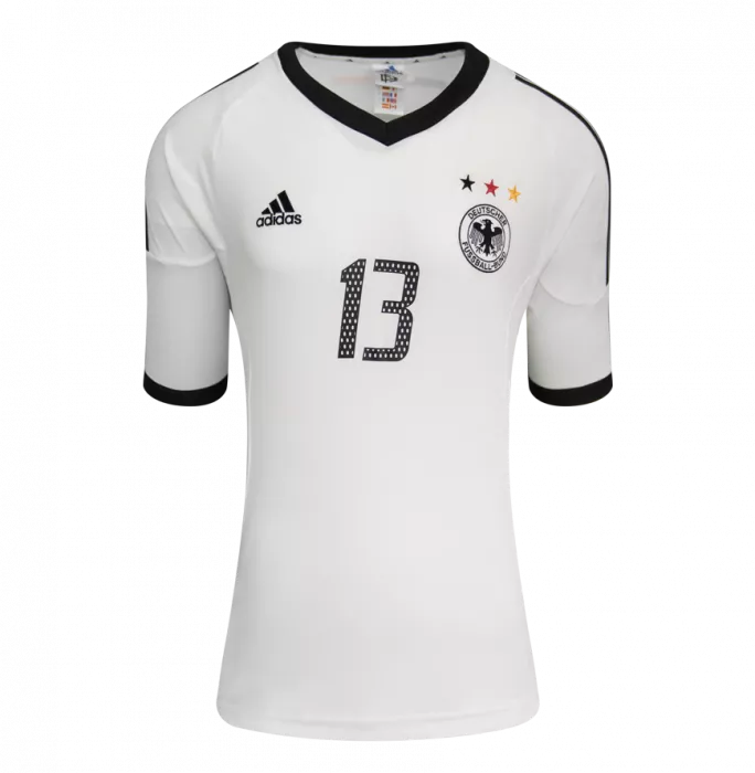 Icons Michael Ballack Back Signed Germany 2002-04 Home Shirt - Capitano Inscription In Hero Frame: Option 1