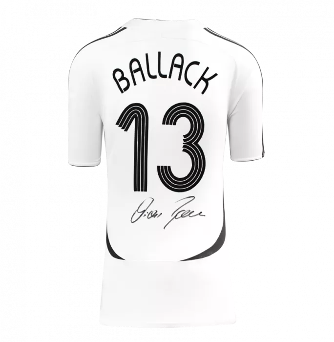 Icons Michael Ballack Back Signed Germany 2005-07 Home Shirt In Classic Frame