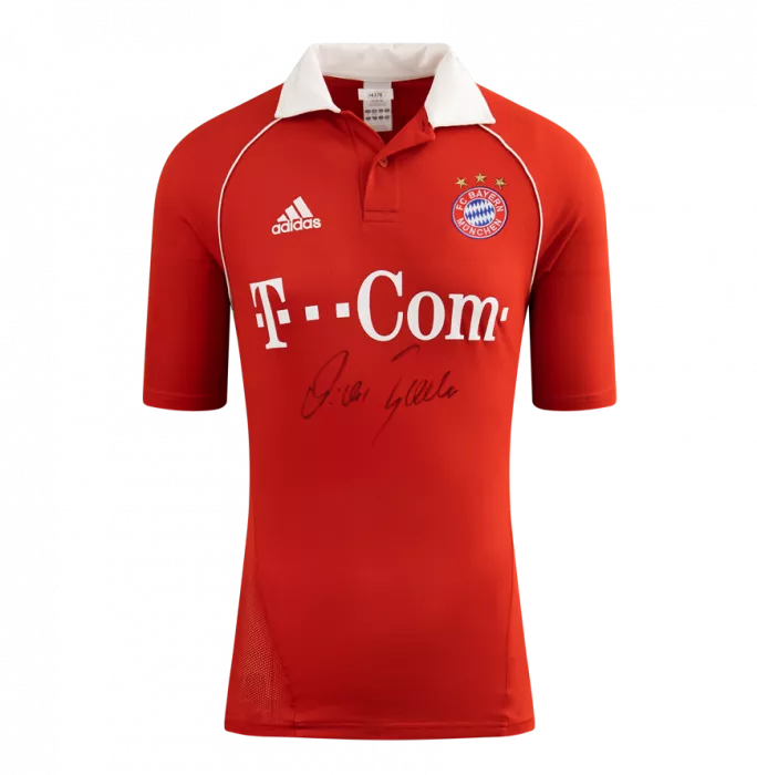 Icons Michael Ballack Front Signed FC Bayern Munich 2006-07 Home Shirt In Classic Frame