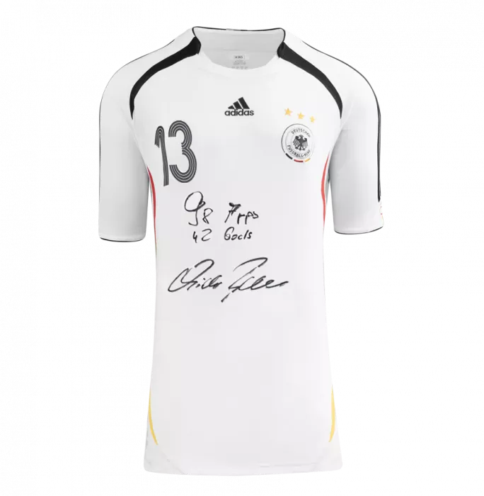 Icons Michael Ballack Front Signed Germany 2005-07 Home Shirt - 98 Apps 42 Goals Inscription In Hero Frame: Option 1