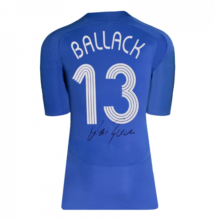 Icons Michael Ballack Official Chelsea FC Signed And Framed 2006-08 Home Shirt