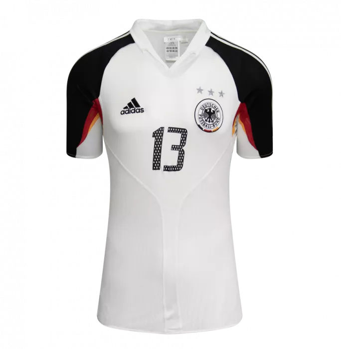 Icons Michael Ballack Official FIFA World Cup™ Back Signed And Hero Framed Germany 2004-05 Home Shirt