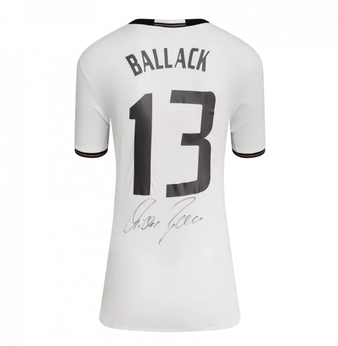 Icons Michael Ballack Official FIFA World Cup™ Back Signed And Framed Germany 2015-16 Home Shirt