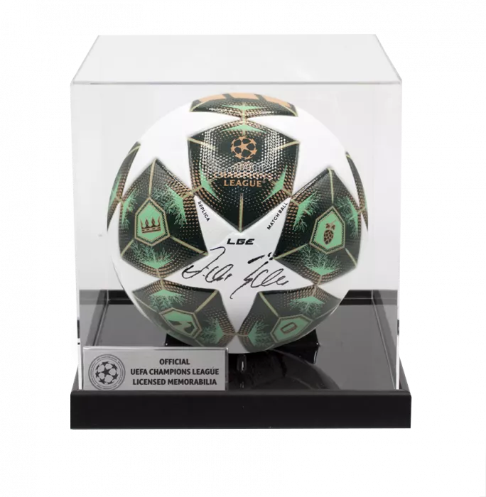 icons Michael Ballack Official UEFA Champions League Signed Football In Acrylic Case