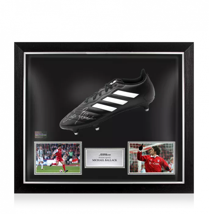 icons Michael Ballack Signed Adidas Boot In Bubble Frame: Option 1