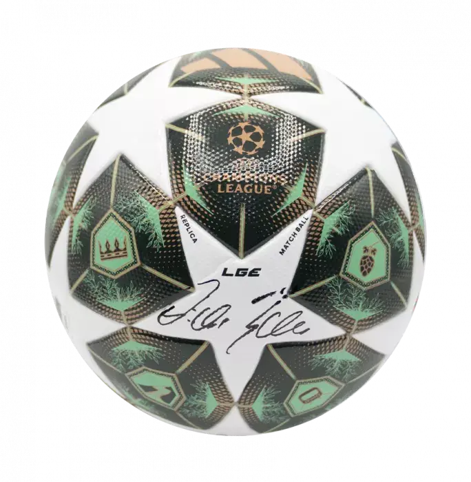 Icons Michael Ballack Signed UEFA Champions League Football In Acrylic Case