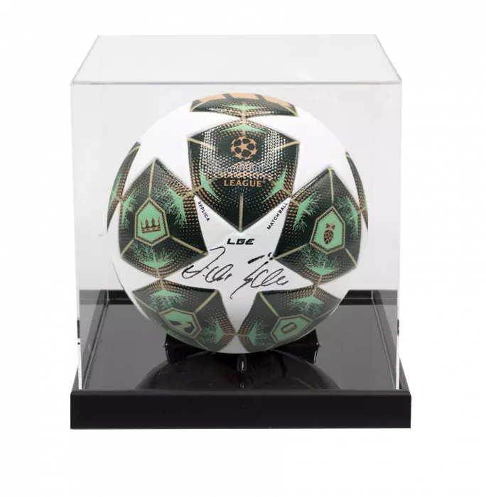 icons Michael Ballack Signed UEFA Champions League Football In Acrylic Case
