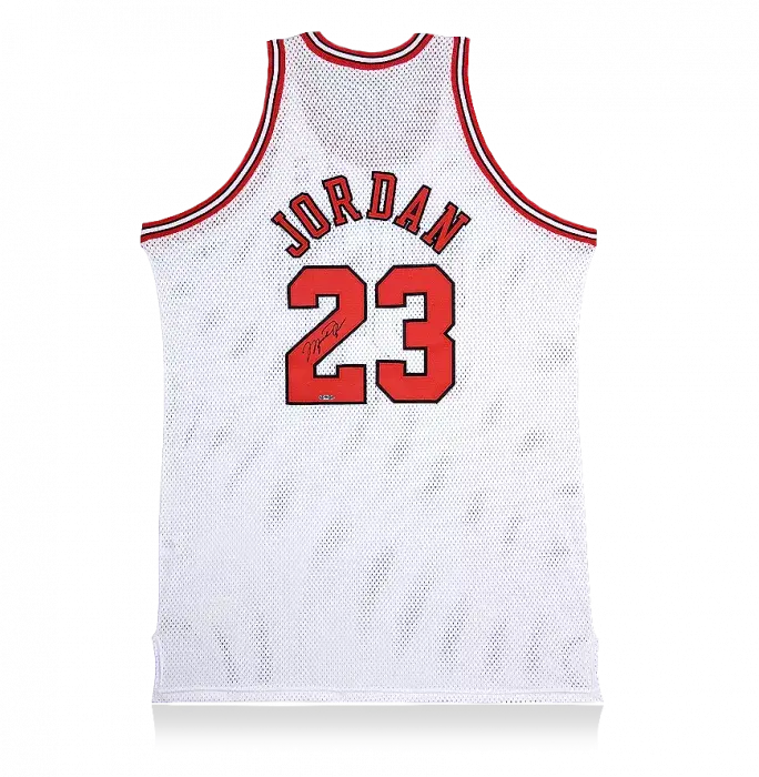 Icons Michael Jordan Back Signed Chicago Bulls Home Jersey