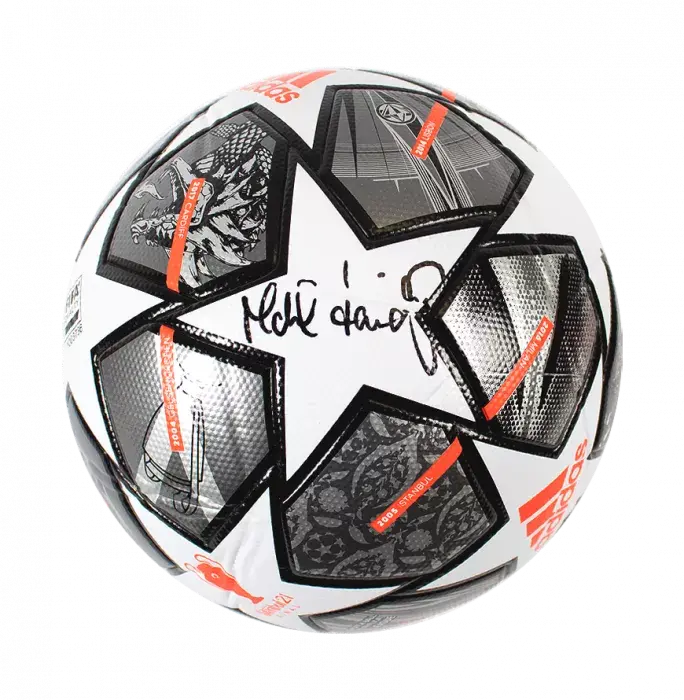 Icons Michael Laudrup Signed UEFA Champions League Football In Acrylic Case