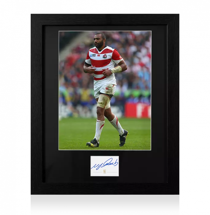 icons Michael Leitch Signed Rugby World Cup 2015 Card and Japan Photo Frame