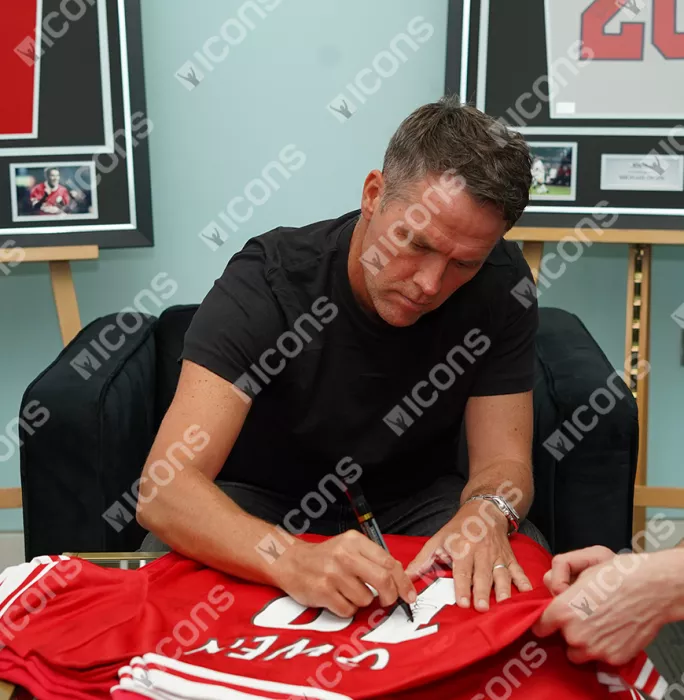 Icons Michael Owen Back Signed Liverpool 1996 Home Shirt In Deluxe Packaging