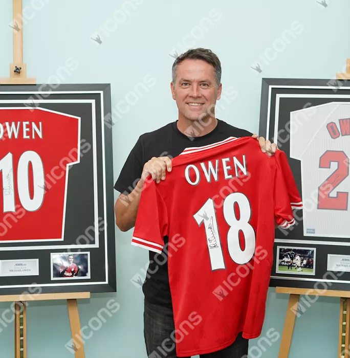 icons Michael Owen Back Signed Liverpool 1996 Home Shirt In Deluxe Packaging