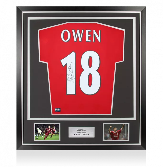 icons Michael Owen Back Signed Liverpool 1996 Home Shirt In Classic Frame