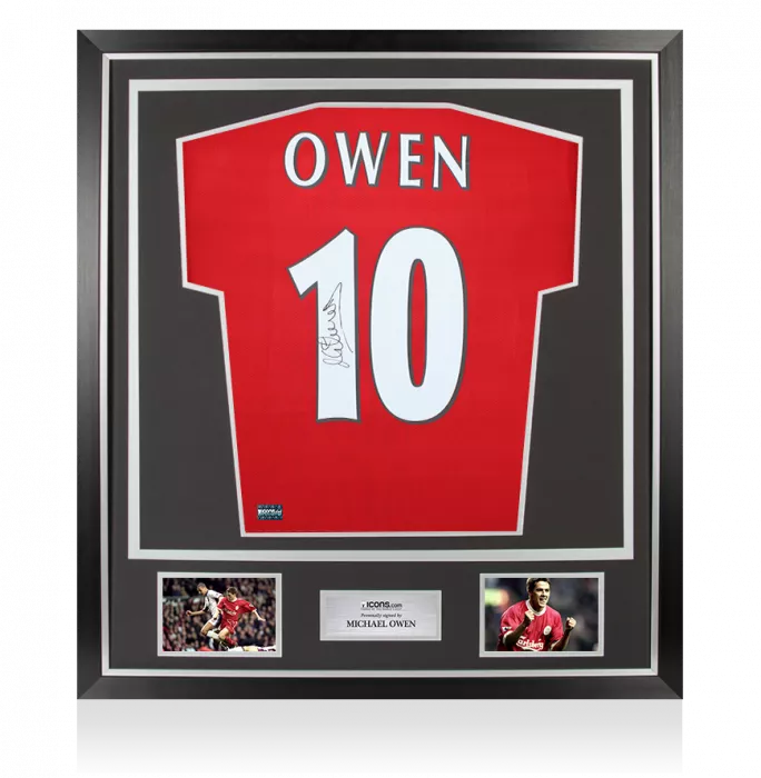icons Michael Owen Back Signed Liverpool 1998 Home Shirt In Classic Frame