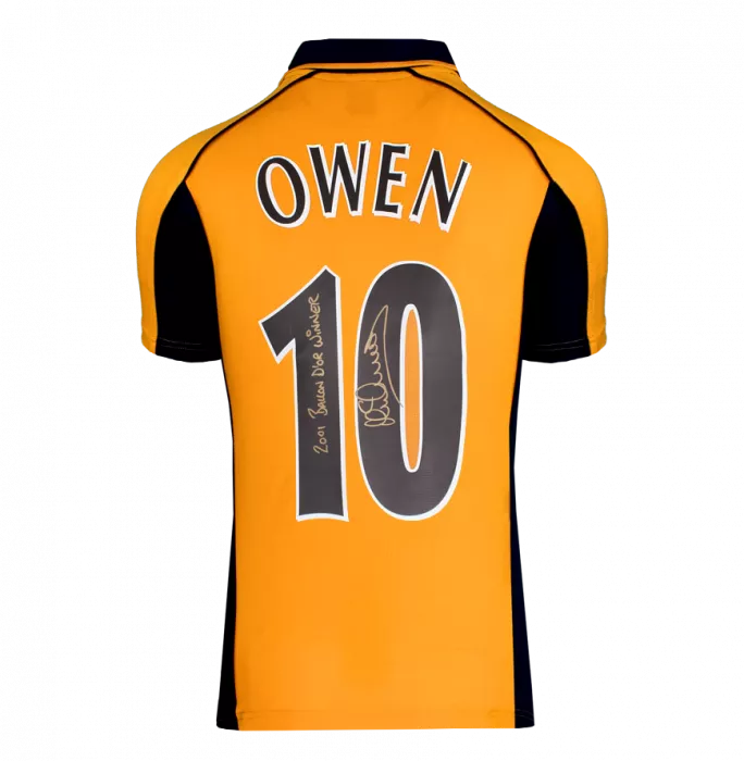 Icons Michael Owen Back Signed Liverpool 2000-01 Away Shirt - 2001 Ballon D'Or Winner Inscription In Hero Frame: Option 1