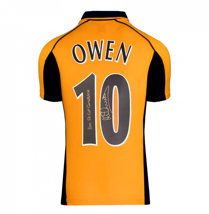 Icons Michael Owen Back Signed Liverpool 2000-01 Away Shirt - 2001 FA Cup Comeback Inscription In Hero Frame: Option 1