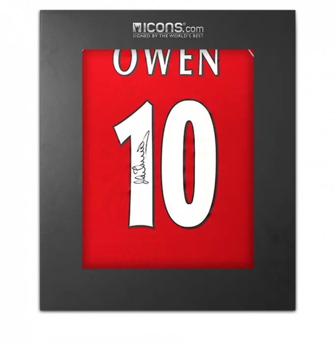 icons Michael Owen Back Signed Liverpool 2000-01 Home Shirt In Deluxe Packaging