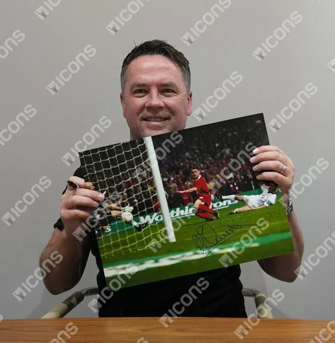 Icons Michael Owen Liverpool & Michael Owen England Signed Photos In Dual Photo Frame