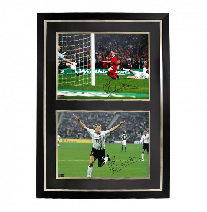 Icons Michael Owen Liverpool & Michael Owen England Signed Photos In Dual Photo Frame