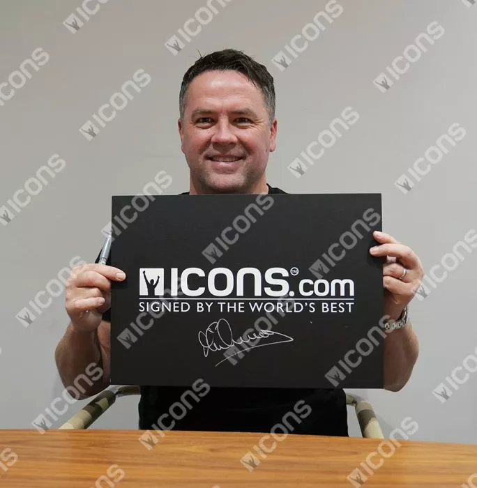 Icons Michael Owen Official 2002 FIFA World Cup™ Signed And Framed England Photo: Goal Vs Germany
