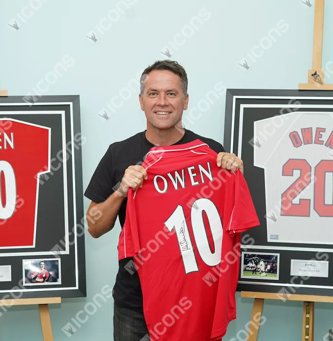 Icons Michael Owen Official Ballon D'Or™ Back Signed Liverpool FC 2000-01 Home Shirt: 2001 Winner's Pack