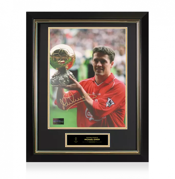 icons Michael Owen Official Ballon d'Or™ Signed Liverpool Photo: 2001 Ballon d'Or Winner