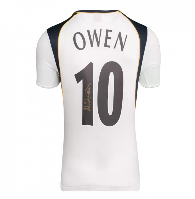 Icons Michael Owen Official UEFA Champions League Back Signed And Framed Liverpool 2001-02 Away Shirt