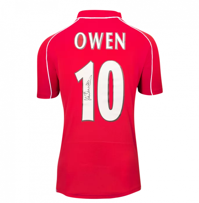 Icons Michael Owen Official UEFA Champions League Back Signed And Framed Liverpool 2000-01 Home Shirt