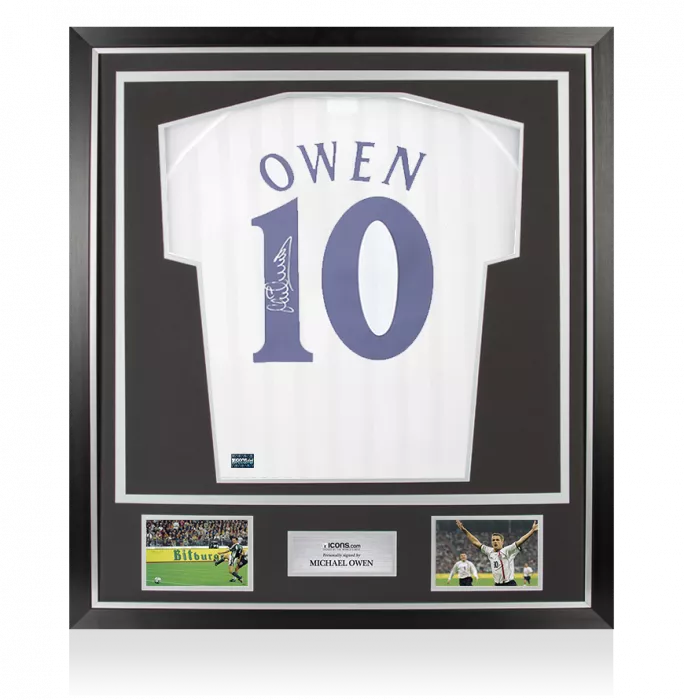 icons Michael Owen Signed England 2002 Home Shirt In Classic Frame