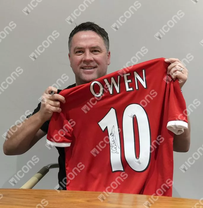 Icons Michael Owen Signed Liverpool FC 1998 Home Shirt In Deluxe Packaging