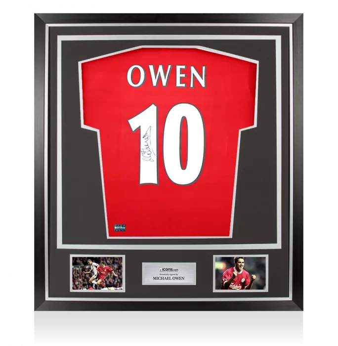 icons Michael Owen Signed Liverpool FC 1998 Home Shirt In Classic Frame