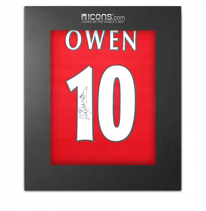 icons Michael Owen Signed Liverpool FC 1998 Home Shirt In Deluxe Packaging