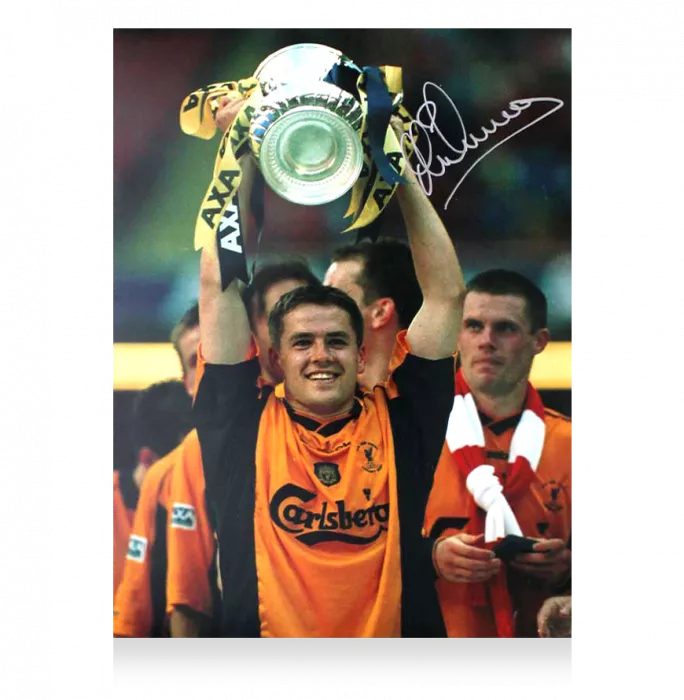 Icons Michael Owen Signed Liverpool FC Photo In Premium Photo Frame: FA Cup Winner