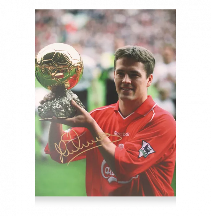 Icons Michael Owen Signed Liverpool Photo In Premium Photo Frame: 2001 Ballon D'Or Winner