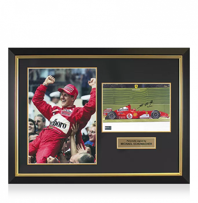 icons Michael Schumacher Signed and Framed Opus Photo: Seven-Time F1 World Champion