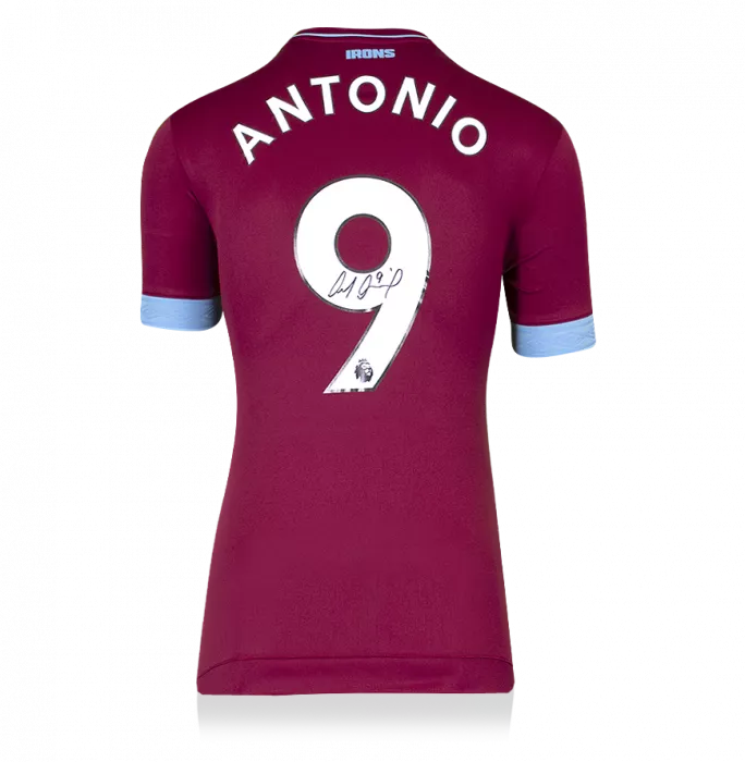 Icons Michail Antonio Back Signed West Ham United 2018-19 Home Shirt In Classic Frame