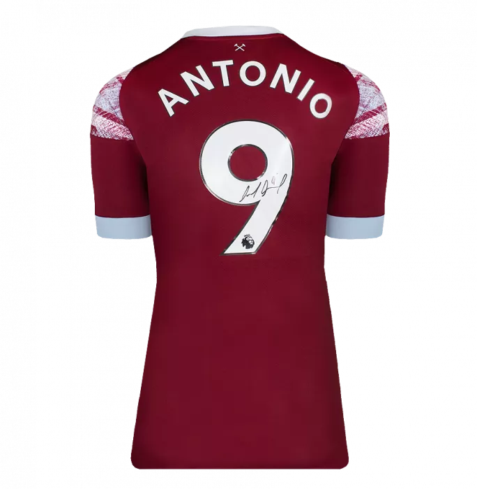 Icons Michail Antonio Back Signed West Ham United 2022-23 Home Shirt In Classic Frame
